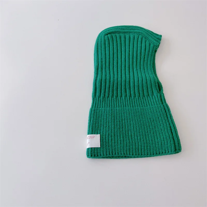 MILANCEL Baby Knitted Hooded Scarf Warm Solid Color One Piece Scarf and Caps for Infant Kids Accessories