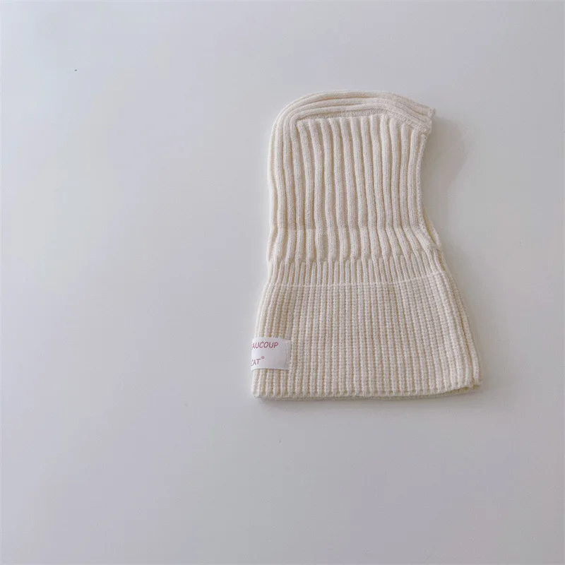 MILANCEL Baby Knitted Hooded Scarf Warm Solid Color One Piece Scarf and Caps for Infant Kids Accessories
