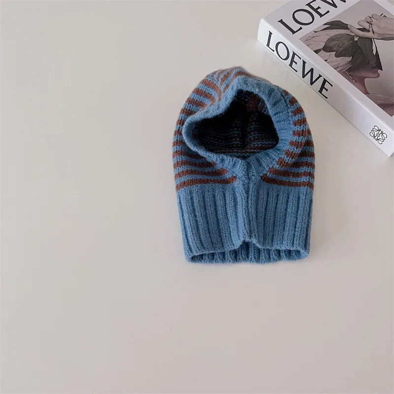 MILANCEL Baby Knitted Hooded Scarf Warm Solid Color One Piece Scarf and Caps for Infant Kids Accessories