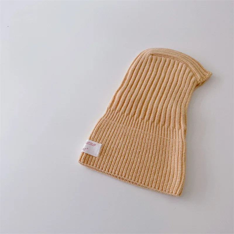 MILANCEL Baby Knitted Hooded Scarf Warm Solid Color One Piece Scarf and Caps for Infant Kids Accessories