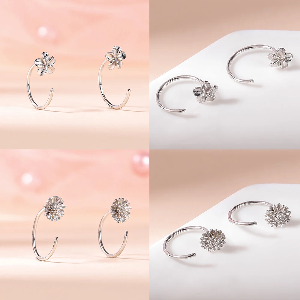ZEMO 20G 2PCS 999 Sliver Hoop Earring Gold Plated Heart Round Ear Hoop Zircon Opening Huggies Piercings Girls Cute Circle Rings