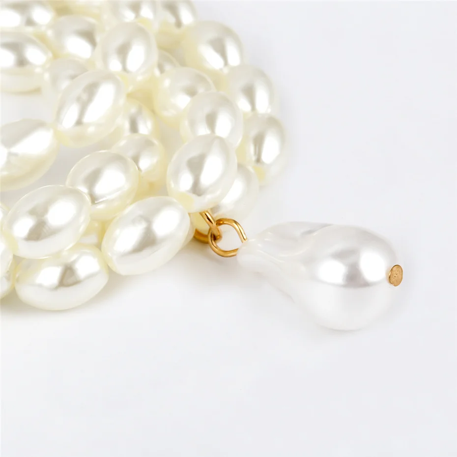 Elegant Irregular Imitation Pearl Choker Necklace Women Bride Multilayer Clavicle Chain Aesthetic Neck Jewelry Wed Accessories