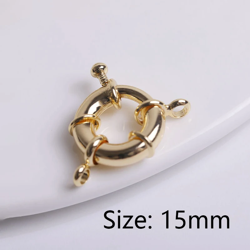 18K Gold Plated Sailor Clasps Connector For Necklace End Clasps Brass Metal Steering wheel clasps DIY Jewelry Making Accessory