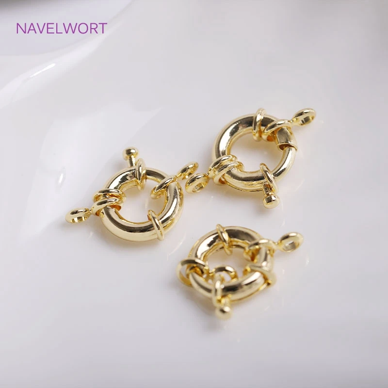 18K Gold Plated Sailor Clasps Connector For Necklace End Clasps Brass Metal Steering wheel clasps DIY Jewelry Making Accessory