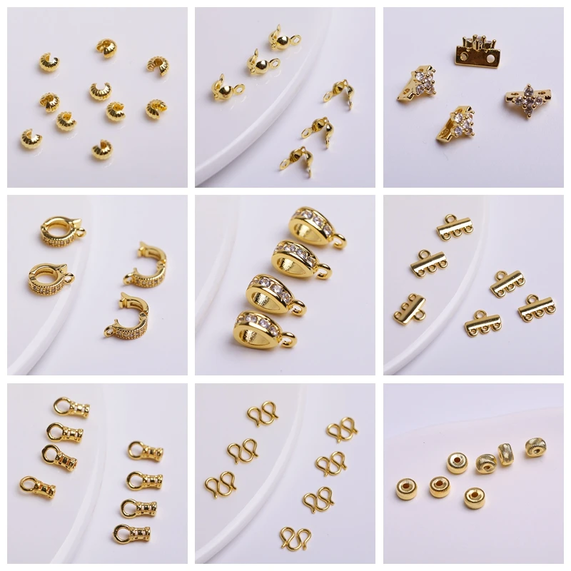 18K Gold Plated Sailor Clasps Connector For Necklace End Clasps Brass Metal Steering wheel clasps DIY Jewelry Making Accessory