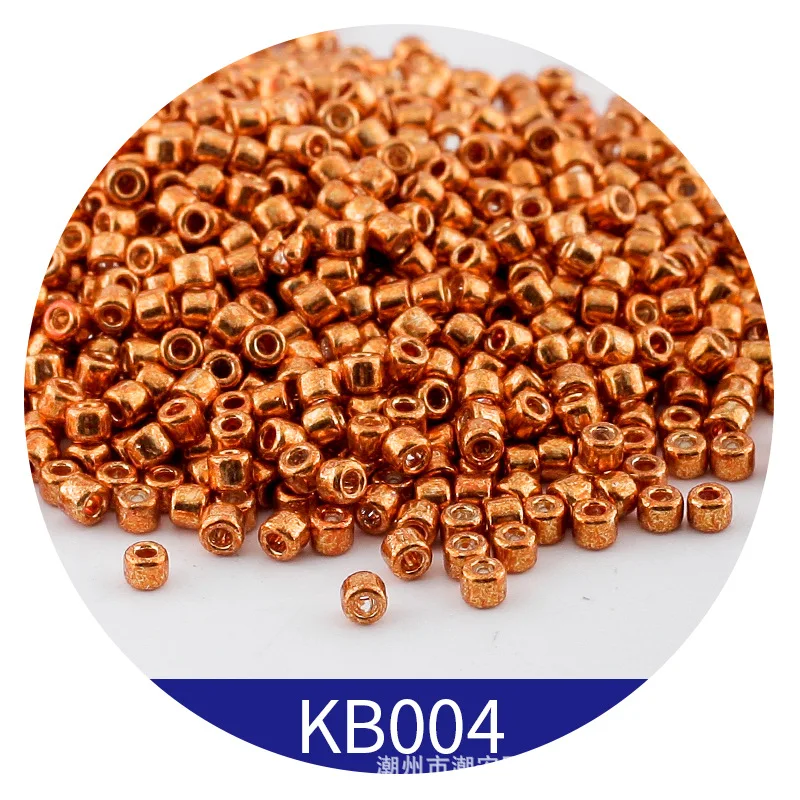 365pcs 2mm Japanese Metallic Bronze Cylindrical Glass Beads 10/0 Loose Spacer Seed Beads for Needlework Jewelry Making Sewing