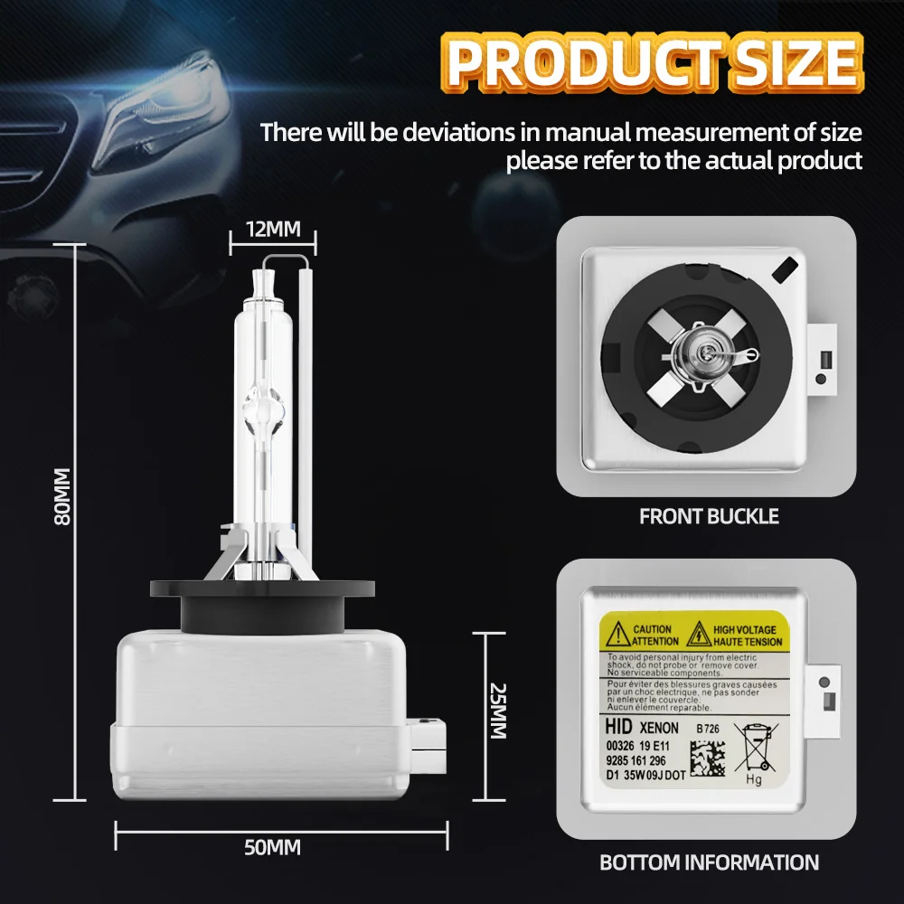 CROSSFOX 2Pcs Car Headlight Bulbs D1S Hi/Lo BI Xenon HID 35W Headlamp Ampoules 4300K 5000K 6000K 8000K 10000K 12000K Auto Lamp