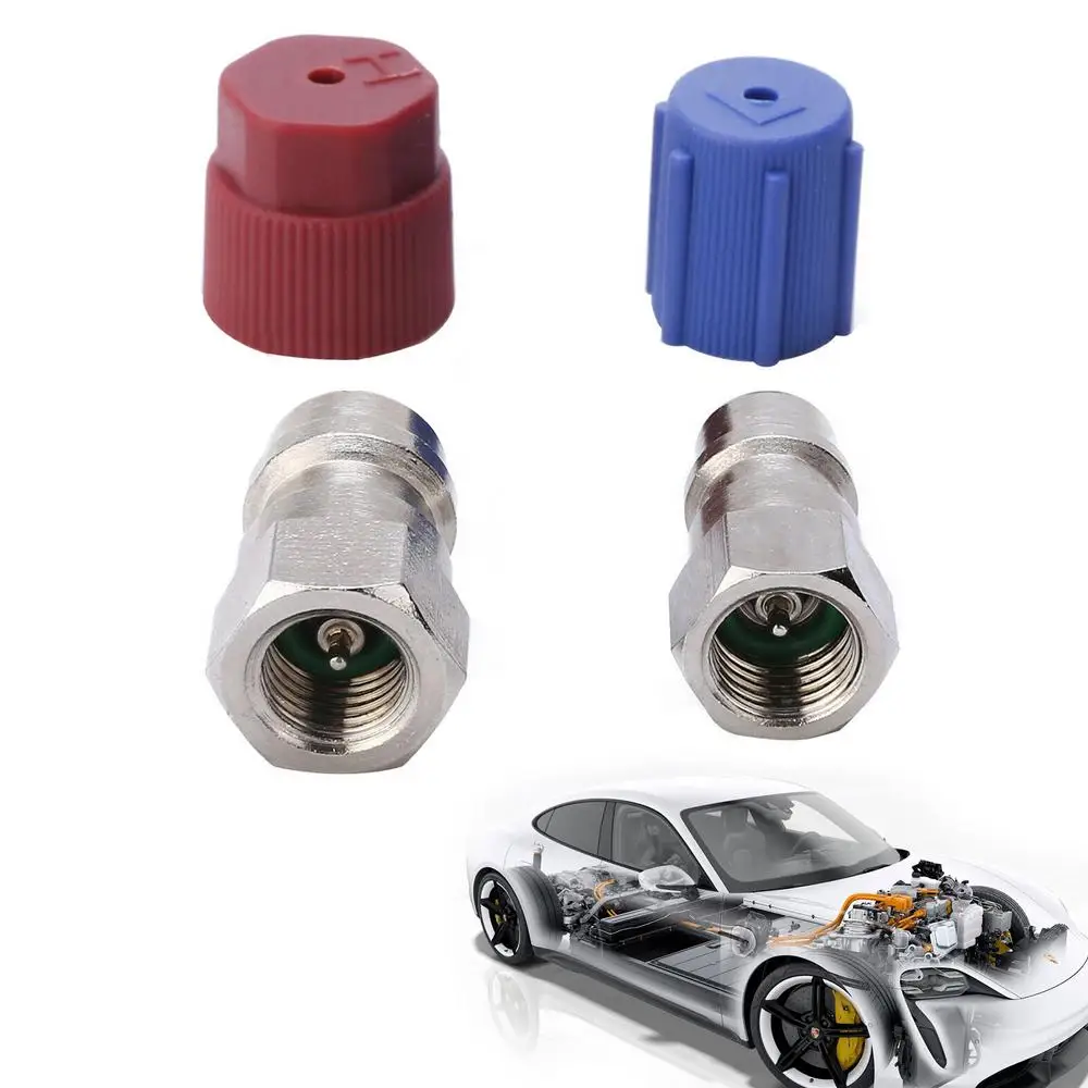 R12 To R134a Retrofits Kit R12 To R134 A High/Low AC Fitting Port Retrofits Conversion Adapter Fit For Standard Auto Air