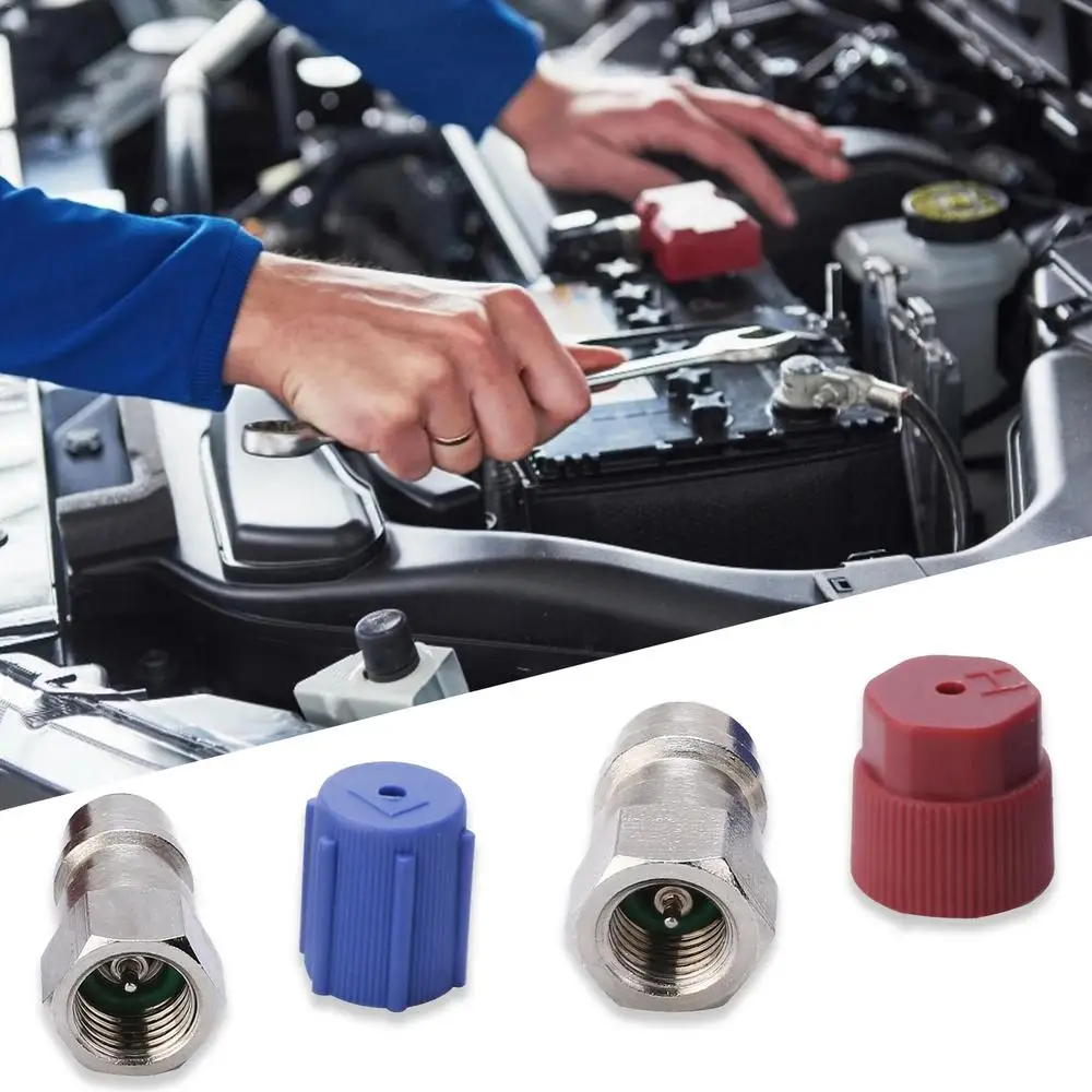 R12 To R134a Retrofits Kit R12 To R134 A High/Low AC Fitting Port Retrofits Conversion Adapter Fit For Standard Auto Air