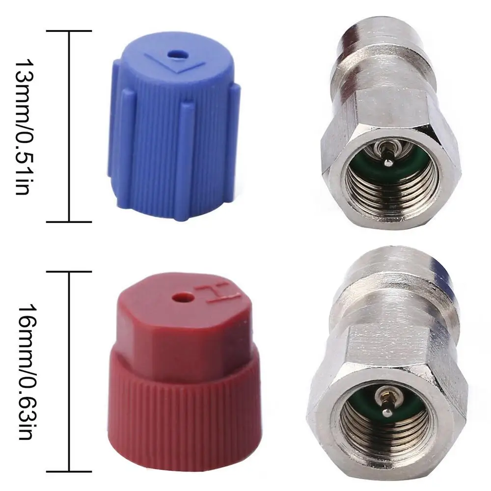 R12 To R134a Retrofits Kit R12 To R134 A High/Low AC Fitting Port Retrofits Conversion Adapter Fit For Standard Auto Air
