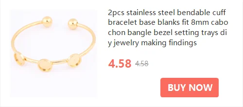 10pcs Stainless Steel 10mm 15mm Square Cabochon Connector Base Settings Diy Bracelet Pendant Bezel Trays For Jewelry Making