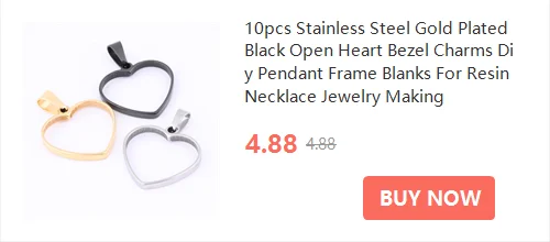 10pcs Stainless Steel 10mm 15mm Square Cabochon Connector Base Settings Diy Bracelet Pendant Bezel Trays For Jewelry Making