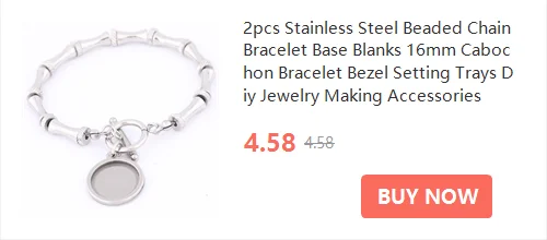 10pcs Stainless Steel 10mm 15mm Square Cabochon Connector Base Settings Diy Bracelet Pendant Bezel Trays For Jewelry Making