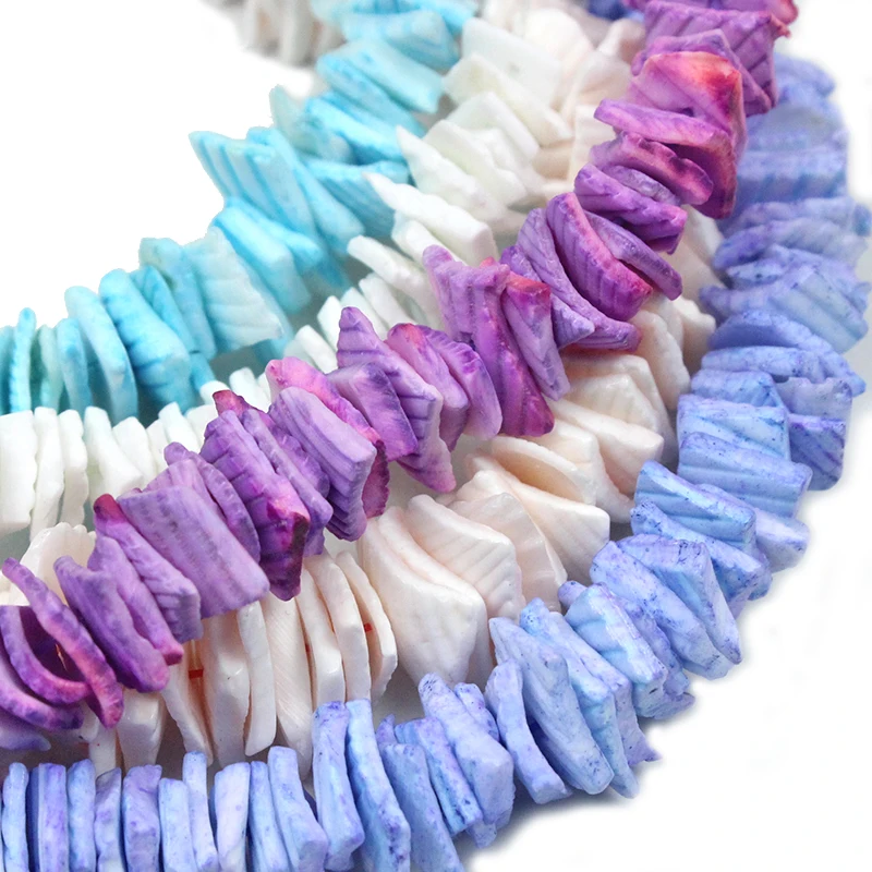 Irregular Perforated Purple White Blue DIY Fragments Natural Sea Shell Glitter Art Decoration Powder Bracelet Necklace Earrings
