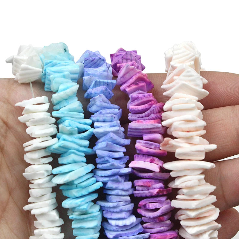 Irregular Perforated Purple White Blue DIY Fragments Natural Sea Shell Glitter Art Decoration Powder Bracelet Necklace Earrings