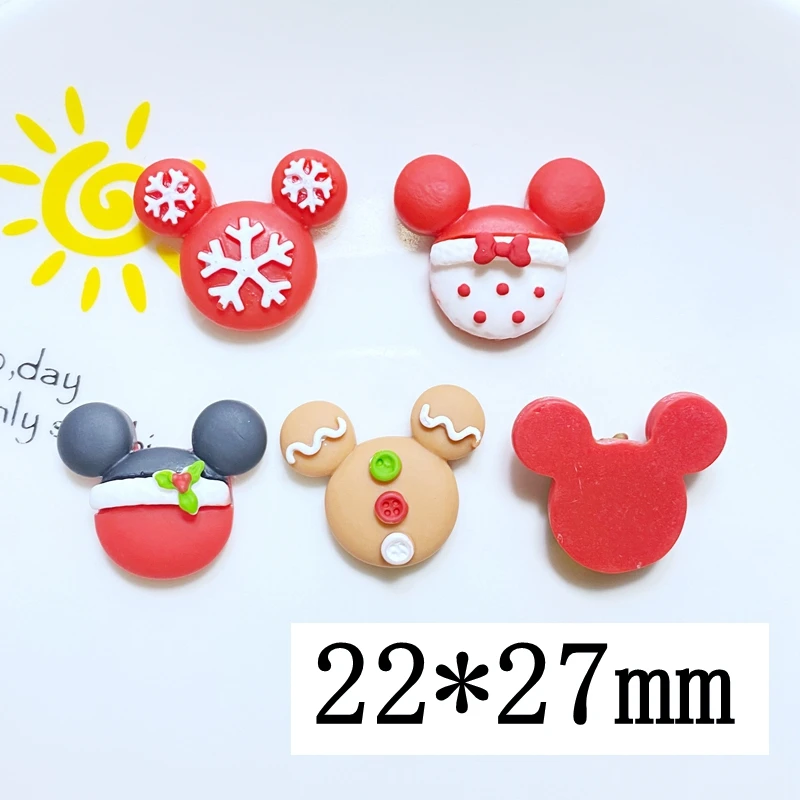 10Pcs New Cute Mini Christmas Cartoon Series  Flat Back Resin Cabochons Scrapbooking DIY Jewelry Craft Decoration Accessories