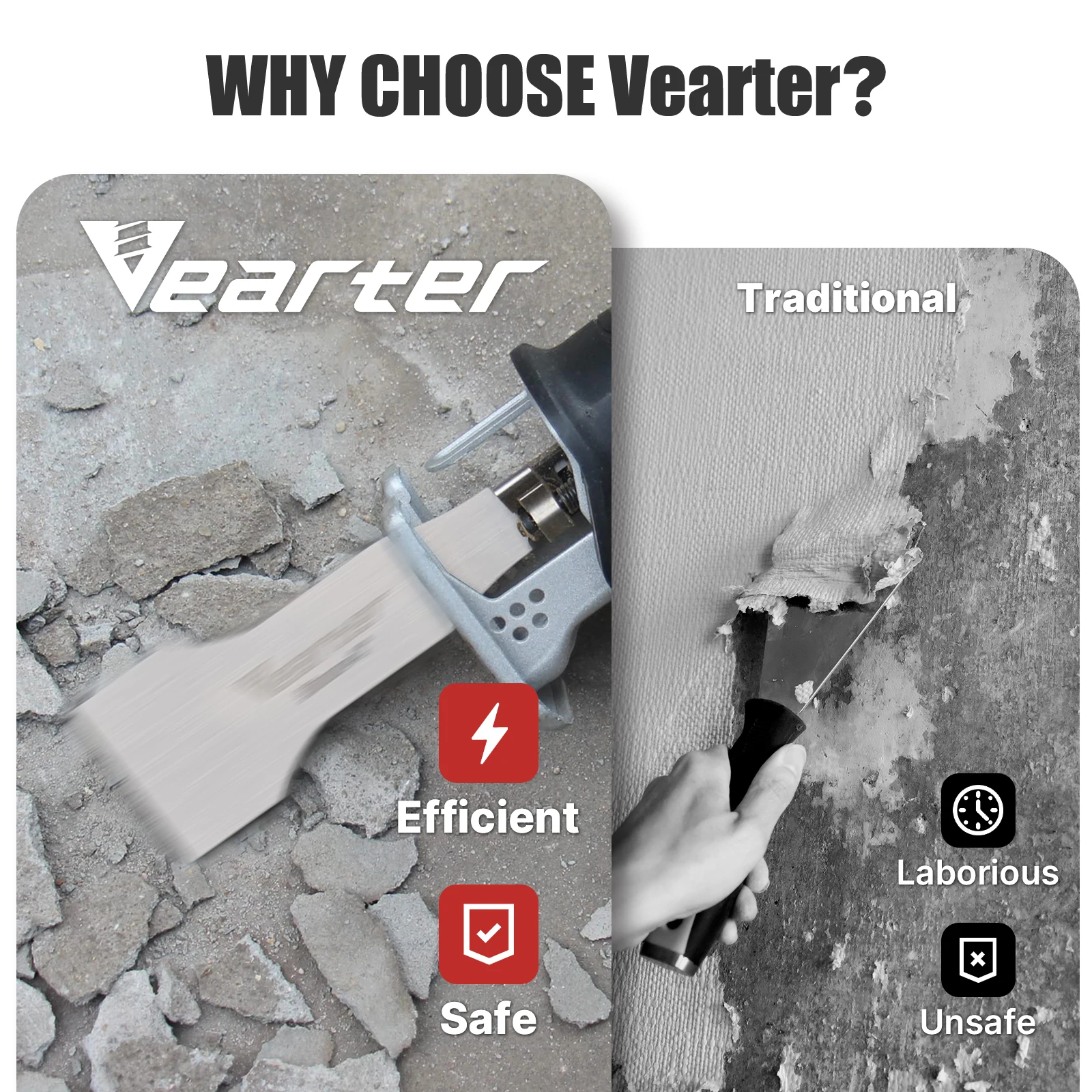 Vearter 30/50/100mm Stainless Steel Reciprocating Saw Blades 140mm Sabre Shovel For Cleaning Removal Tile Grout Glue Gap Tools