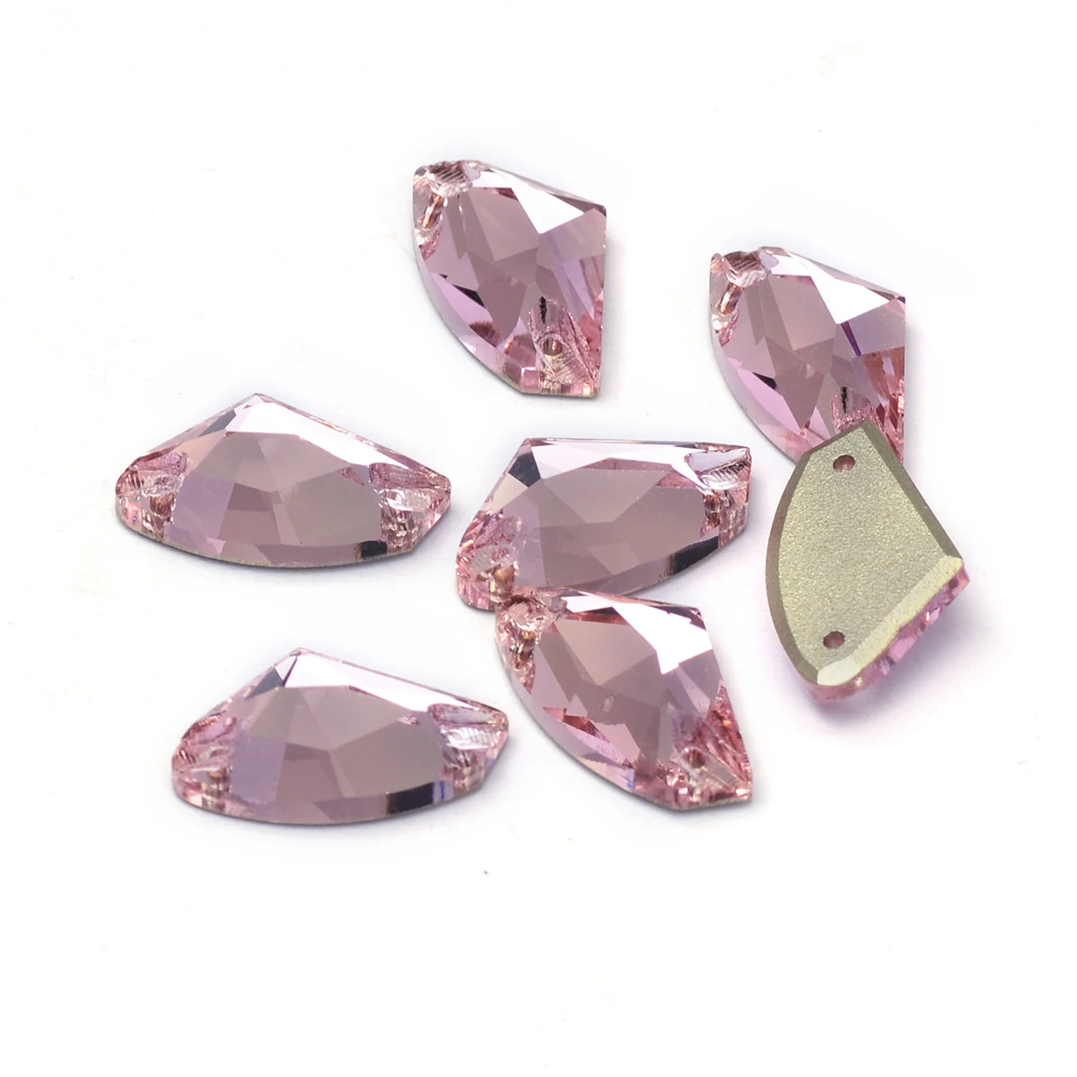 Pubrilex Galactic Shape Sew On Rhinestones Crystal Glass Flatback Chamfered Rhinestone Sewing Strass for Garment Decoration