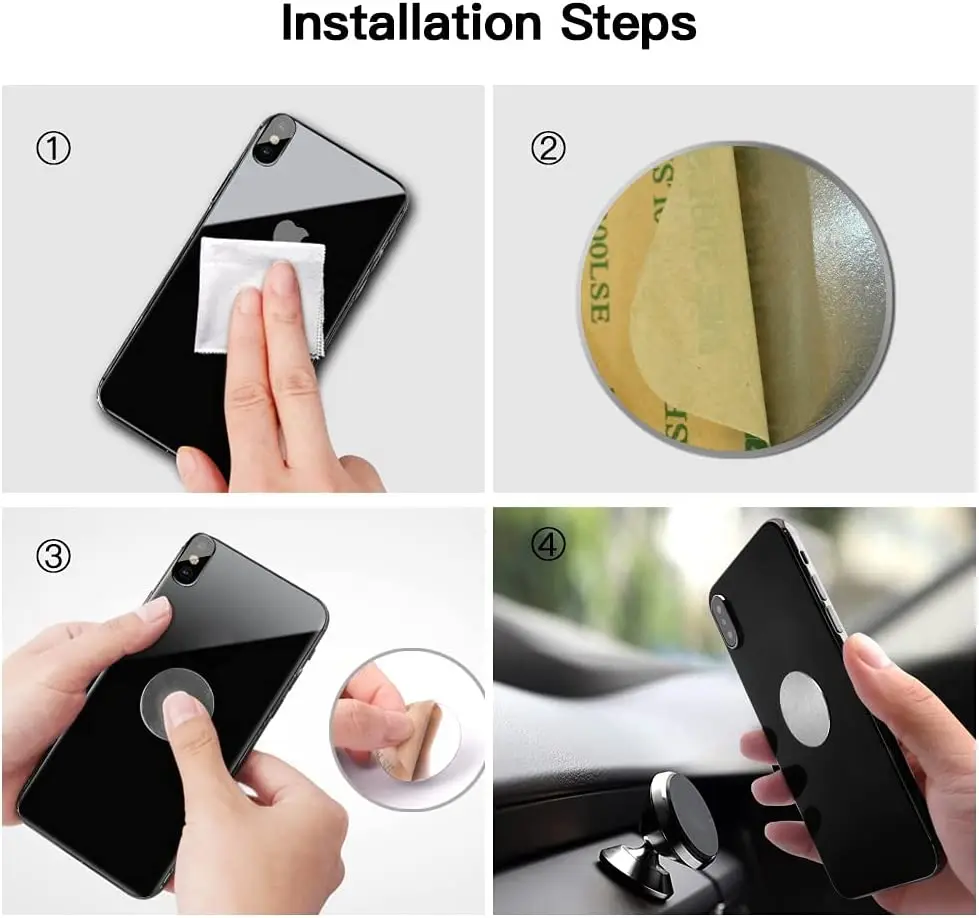5/10PCS Magnetic Metal Plate For Car Phone Holder Universal Iron Sheet Disk Sticker Mount Mobile Phone Magnet Stand For iPhone