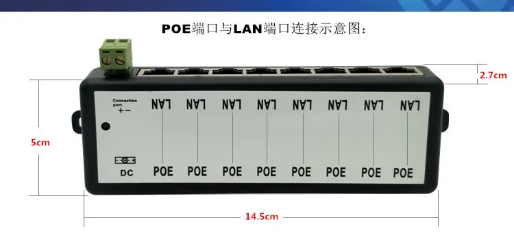 POE Injector 4Ports 8Ports POE Splitter for CCTV Network POE Camera Power Over Ethernet IEEE802.3af 12V-48V Wireless AP