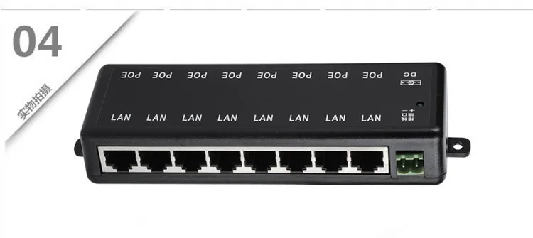 POE Injector 4Ports 8Ports POE Splitter for CCTV Network POE Camera Power Over Ethernet IEEE802.3af 12V-48V Wireless AP