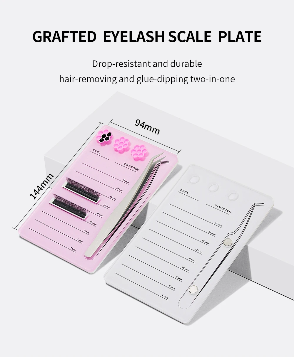 GAHAMACA Acrylic Lashes Holder Pad Individual Eyelash Tablet Palette Eyelash Pad Lash Extension Glue Pallet Holder Card