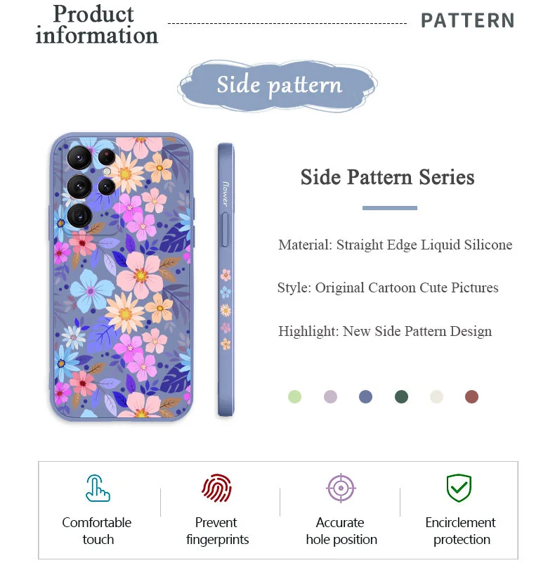 Showy Flowers Phone Case For Samsung Galaxy S25 S24 S23 S22 S21 S20 Ultra Plus FE Note 20 ultra 10 9 Plus Cover