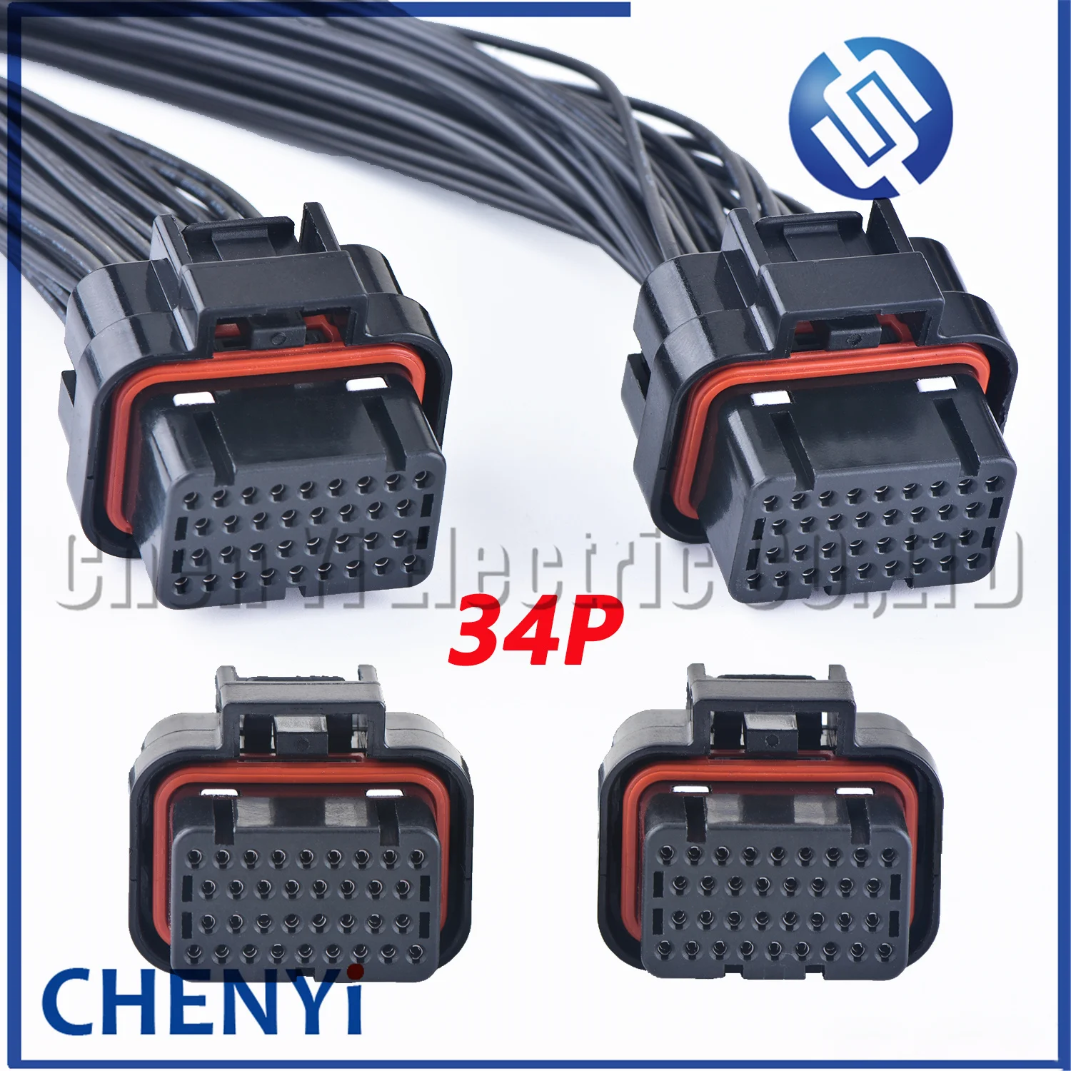 34 Pin Female or male Auto ECU Connector PCB Harness Plug With 30cm or 200cm Wires 4-1437290-1 2389578-1 2389578-2 4-1437290-0
