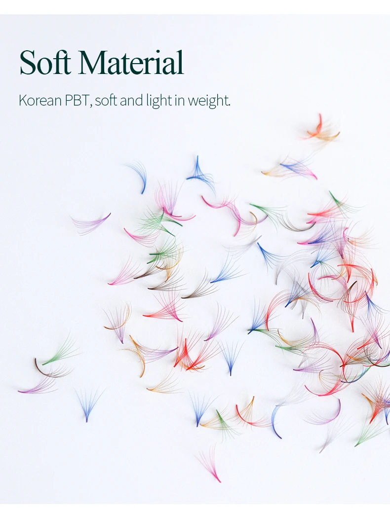 SongLashes 6D 0.07 Thickness Rainbow Promade Volume Fans 500 Colorful Loose Fans Pointed Base Eyelashes Extension
