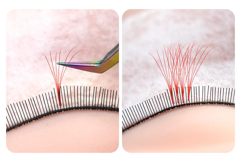 SongLashes 6D 0.07 Thickness Rainbow Promade Volume Fans 500 Colorful Loose Fans Pointed Base Eyelashes Extension