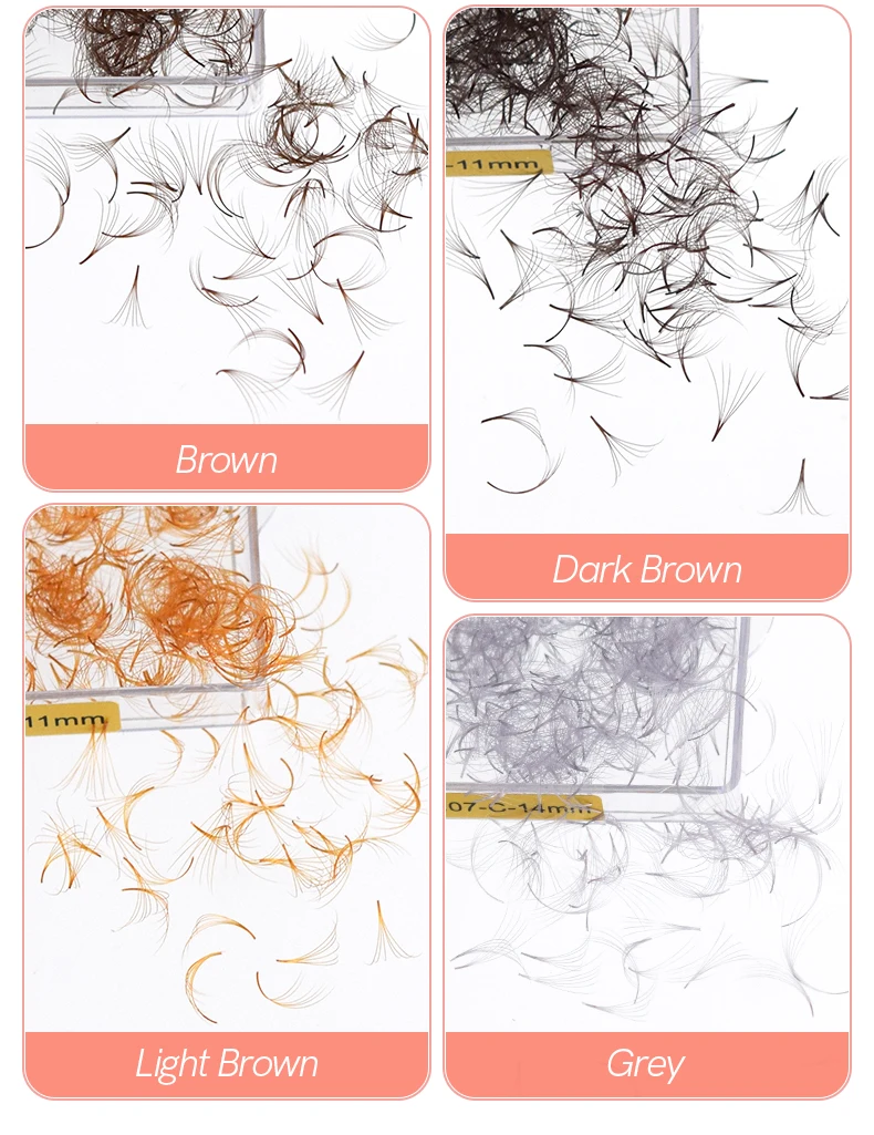 SongLashes 6D 0.07 Thickness Rainbow Promade Volume Fans 500 Colorful Loose Fans Pointed Base Eyelashes Extension