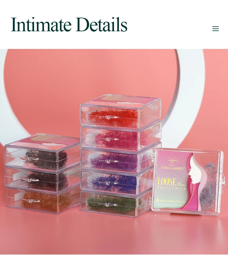 SongLashes 6D 0.07 Thickness Rainbow Promade Volume Fans 500 Colorful Loose Fans Pointed Base Eyelashes Extension