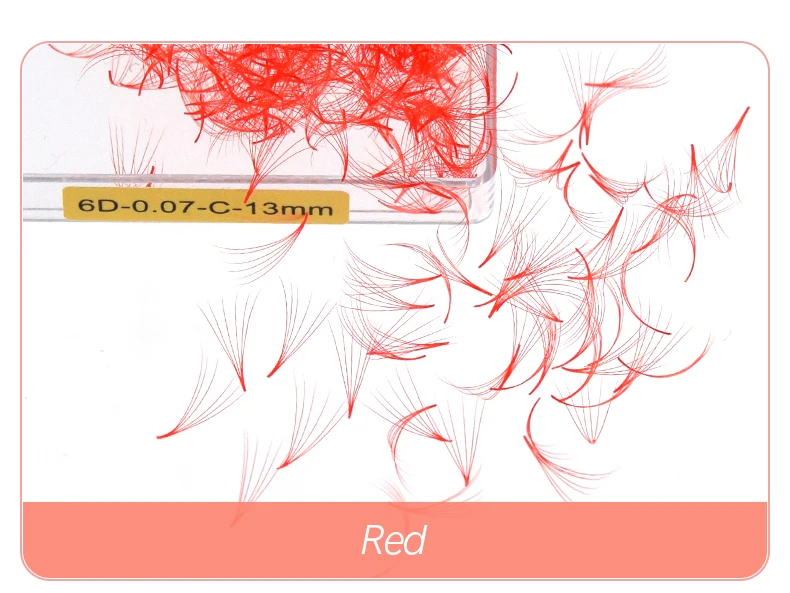 SongLashes 6D 0.07 Thickness Rainbow Promade Volume Fans 500 Colorful Loose Fans Pointed Base Eyelashes Extension