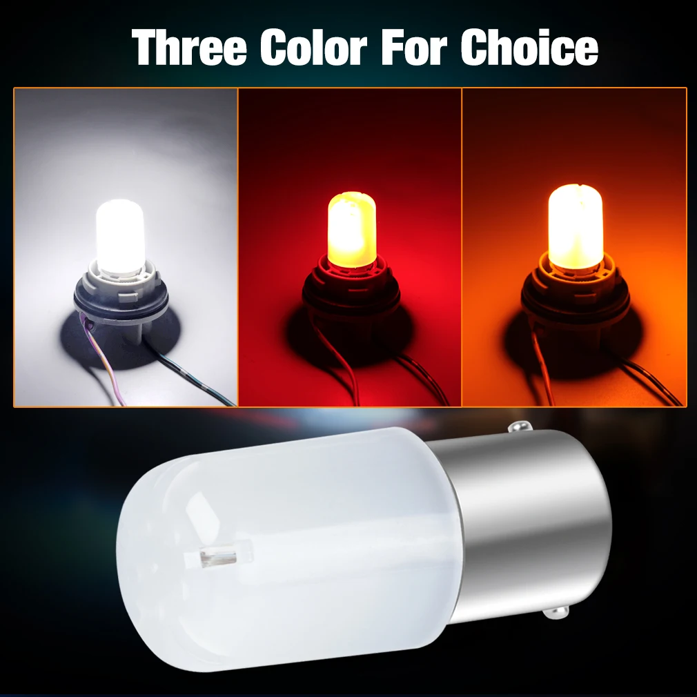 2pcs P21W Led 1156 BA15S 1157 BAY15D P21 5W R5W R10W Bulb 18SMD 3030 Car Turn Signal Lights Reverse Lamp 12V White Red Yellow
