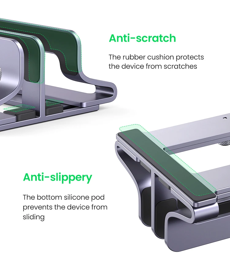 UGREEN Vertical Laptop Stand Holder Foldable Aluminum Notebook Stand Laptop Tablet Stand Support For Macbook Air Pro PC 17 inch