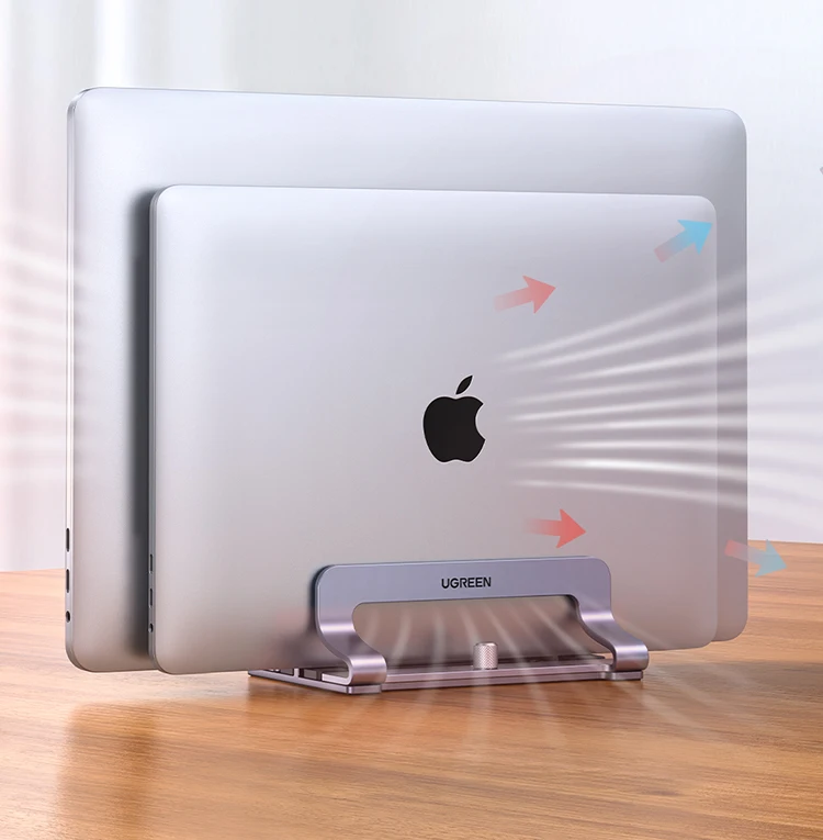 UGREEN Vertical Laptop Stand Holder Foldable Aluminum Notebook Stand Laptop Tablet Stand Support For Macbook Air Pro PC 17 inch
