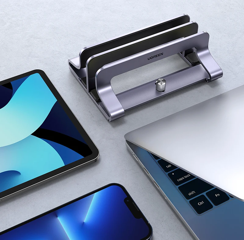 UGREEN Vertical Laptop Stand Holder Foldable Aluminum Notebook Stand Laptop Tablet Stand Support For Macbook Air Pro PC 17 inch