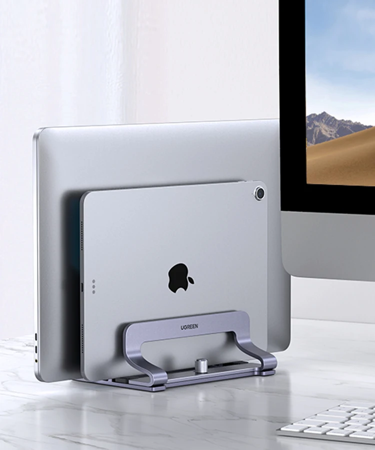 UGREEN Vertical Laptop Stand Holder Foldable Aluminum Notebook Stand Laptop Tablet Stand Support For Macbook Air Pro PC 17 inch