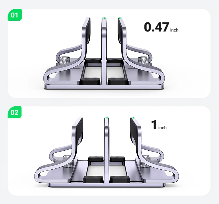 UGREEN Vertical Laptop Stand Holder Foldable Aluminum Notebook Stand Laptop Tablet Stand Support For Macbook Air Pro PC 17 inch