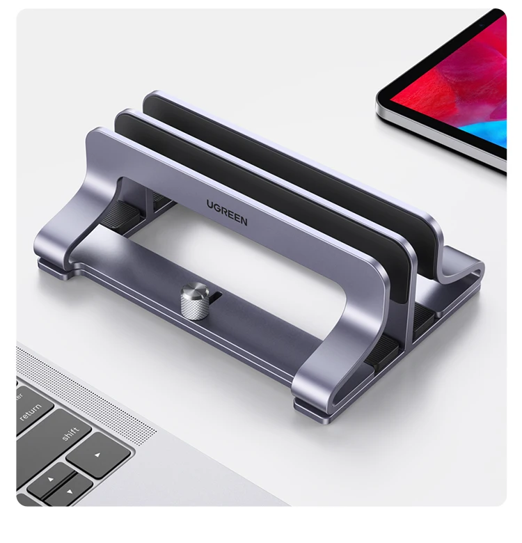 UGREEN Vertical Laptop Stand Holder Foldable Aluminum Notebook Stand Laptop Tablet Stand Support For Macbook Air Pro PC 17 inch
