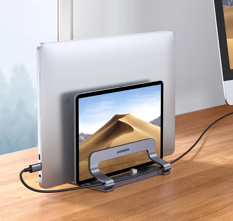 UGREEN Vertical Laptop Stand Holder Foldable Aluminum Notebook Stand Laptop Tablet Stand Support For Macbook Air Pro PC 17 inch