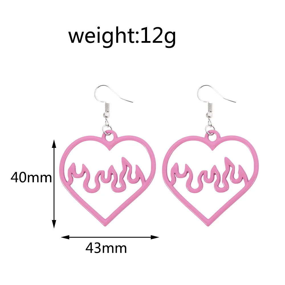 Pink Heart Earrings for Girls Big Heart Hoop Dangle Earrings Pink Earrings Mothers Day Gifts for Women