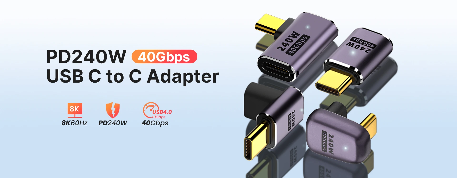 Elbow USB4 40Gbps Magnetic Adapter USB C To Type C 100W Fast Charging Magnet Converter Thunderbolt3 8K@60Hz USB Type C Adapter
