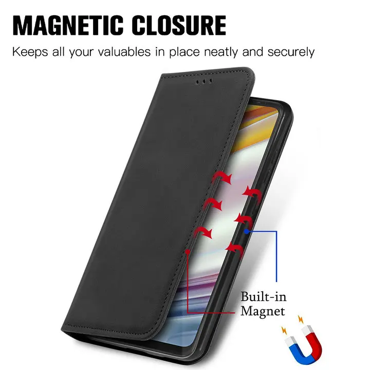 Strong Magnetic Leather Case For Motorola Moto G85 G75 G15 G05 G55 G54 G84 Edge 50 Neo 40 Pro Wallet Cards Solt Flip Book Cover