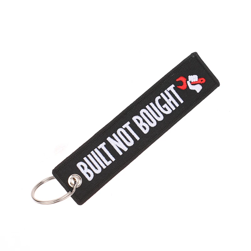 Motorcycle Keychain Car Embroidery Key Chain Gifts Tag Key Fobs Holder Loud Noise Loud Pipes Team Save Lives Keychain