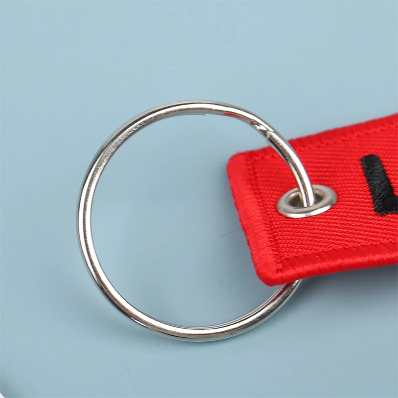 Motorcycle Keychain Car Embroidery Key Chain Gifts Tag Key Fobs Holder Loud Noise Loud Pipes Team Save Lives Keychain
