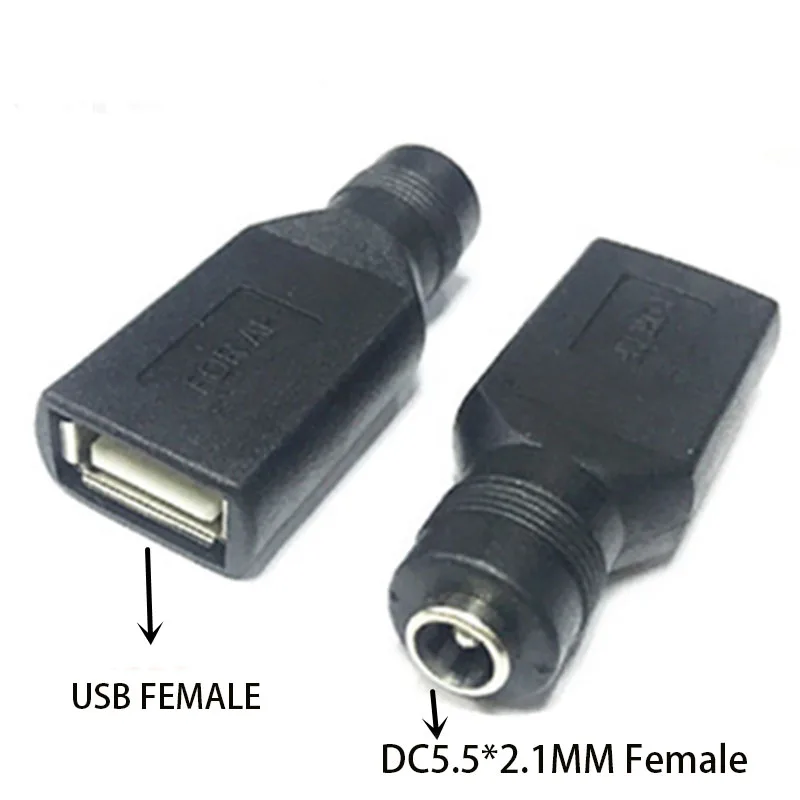Usb Male to Female 5.5*2.1mm DC Power Adapter 12v DC Plug 3.5*1.35mm Female Converter For Charger Extension