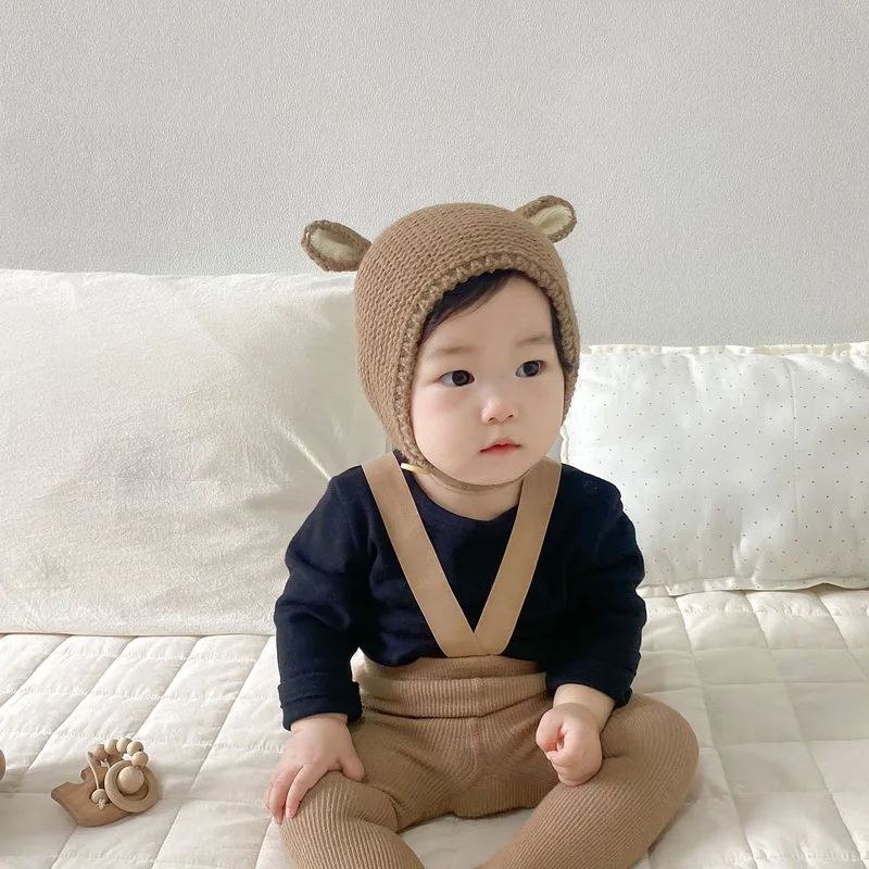 0-2 Years Baby Hat Autumn Winter Ear Rabbit Knitted Kids Hat Baby Girls Baby Boys Cute Wool Hat Baby Accessories Newborn