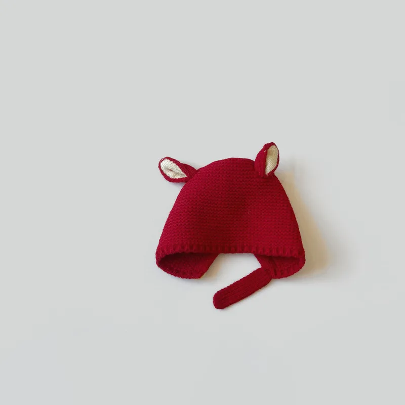 0-2 Years Baby Hat Autumn Winter Ear Rabbit Knitted Kids Hat Baby Girls Baby Boys Cute Wool Hat Baby Accessories Newborn