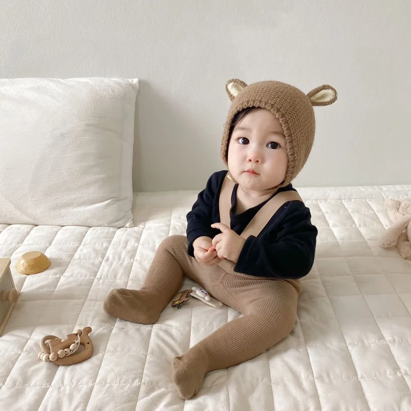 0-2 Years Baby Hat Autumn Winter Ear Rabbit Knitted Kids Hat Baby Girls Baby Boys Cute Wool Hat Baby Accessories Newborn